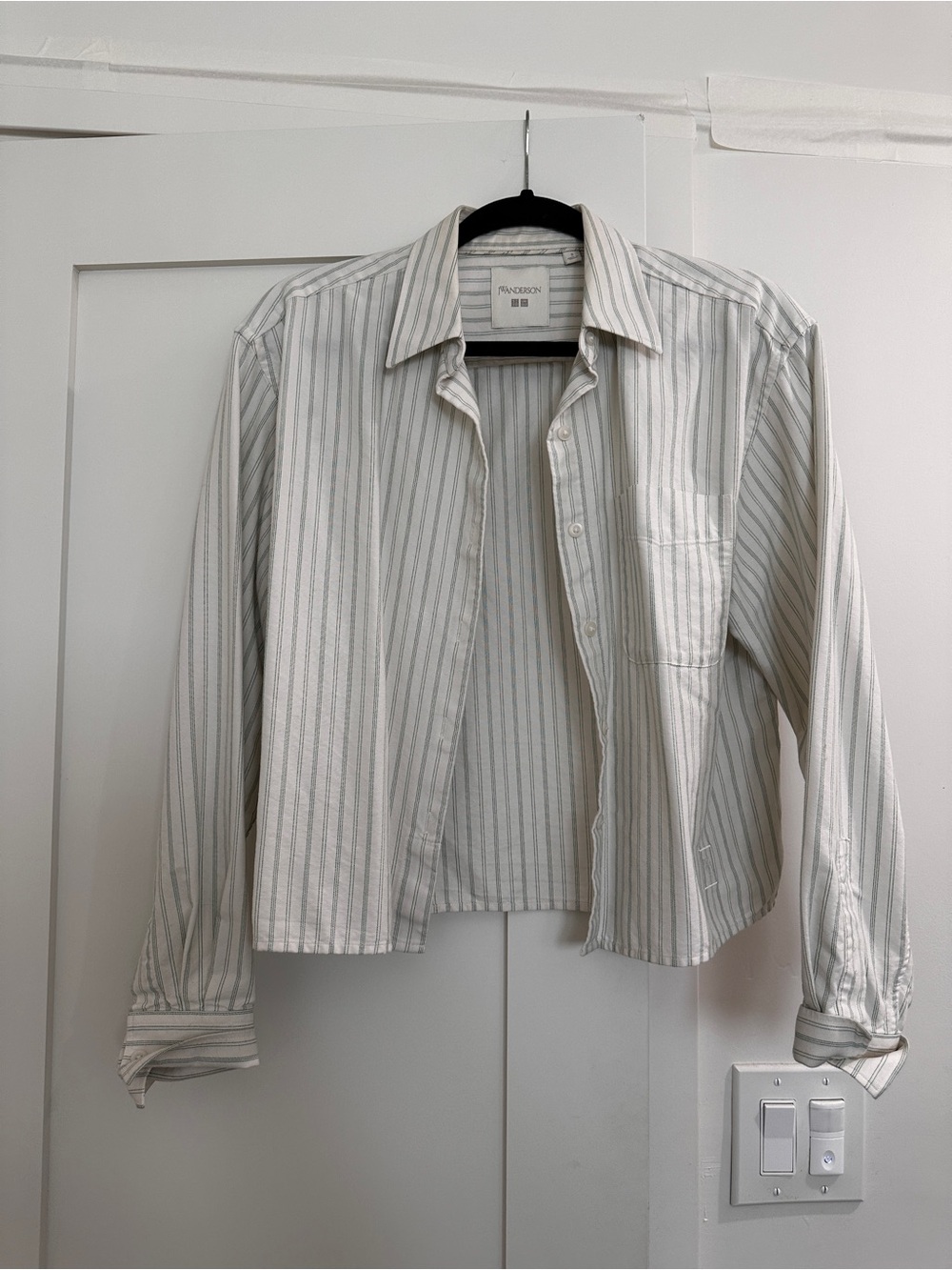 Uniqlo x JW Anderson White & Green Striped Button-Up Shirt